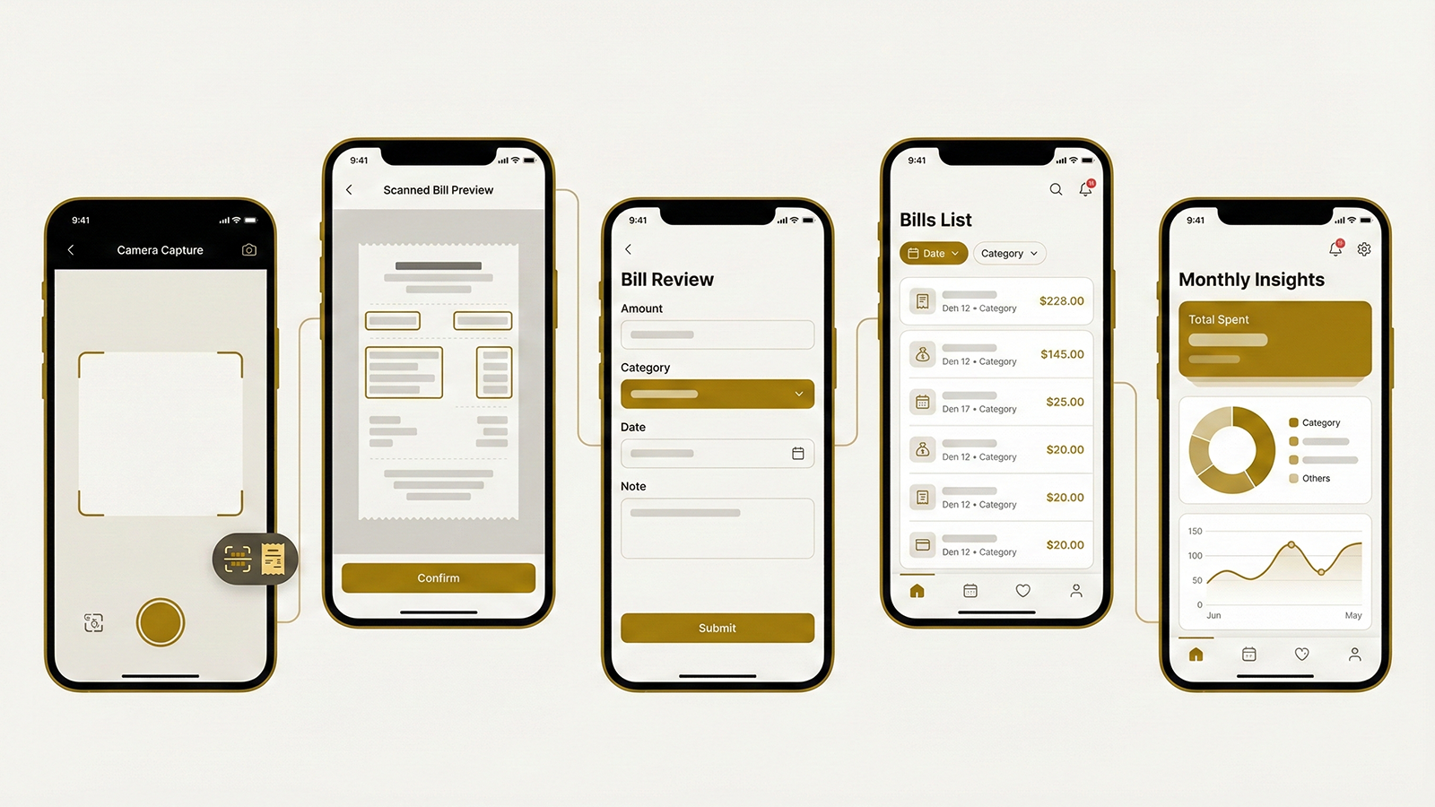 Expense Insight Tracker Mobile Screens